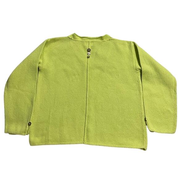 Pure Handknit for Fresh Produce Sweater Funky Buttons Womens XS Small Chartreuse - Picture 5 of 9